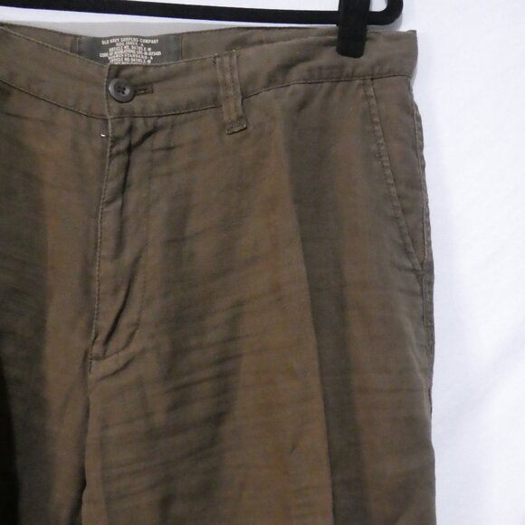 Y2K | OLD NAVY - Surplus Co | 36 X 30 | Classic Brown Linen Straight Leg Pants - Picture 5 of 16